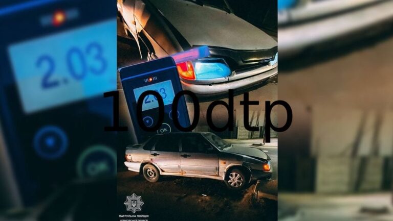 У Чернігові водій наїхав на паркан, будучи напідпитку